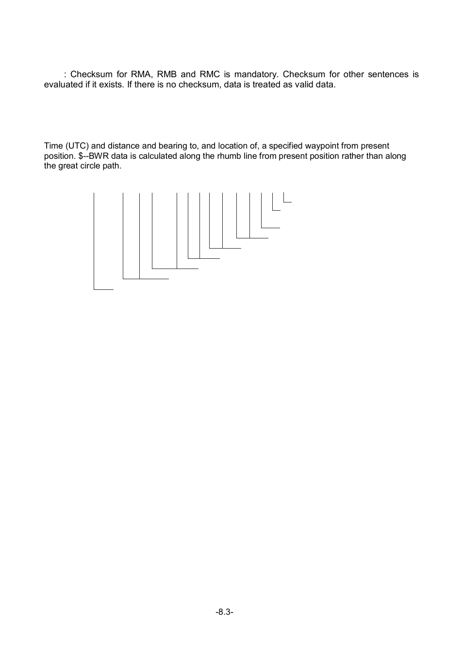 Description of sentences | Furuno FR-1500 MARK-3 Series User Manual | Page 103 / 125