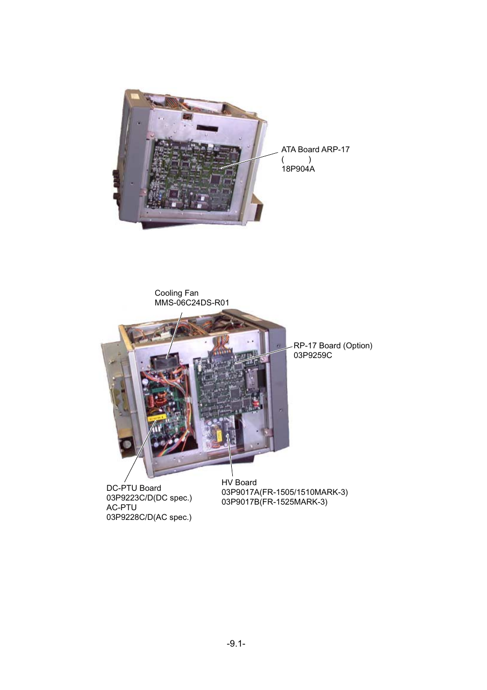 9 parts location and parts list, 1 antenna unit, scanner outline and rf module | Furuno FR-1500 MARK-3 Series User Manual | Page 113 / 125