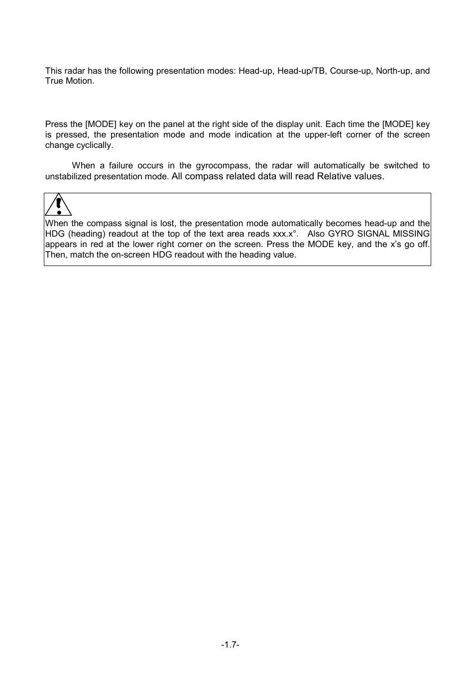 11 presentation modes | Furuno FR-1500 MARK-3 Series User Manual | Page 21 / 125