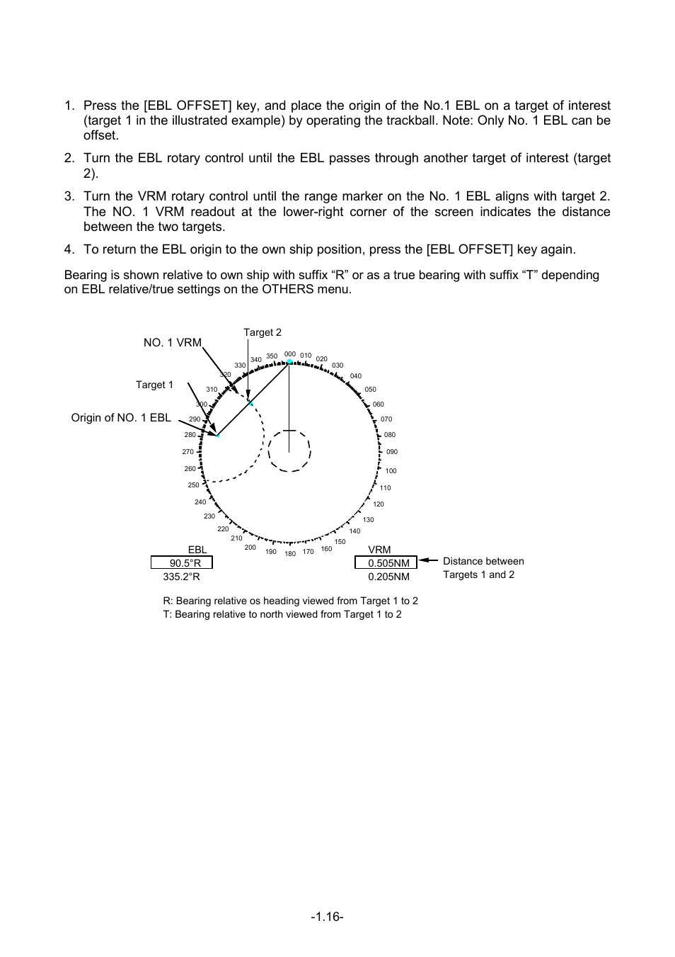21 measuring range and bearing between two targets, Origin of no. 1 ebl no. 1 vrm | Furuno FR-1500 MARK-3 Series User Manual | Page 30 / 125