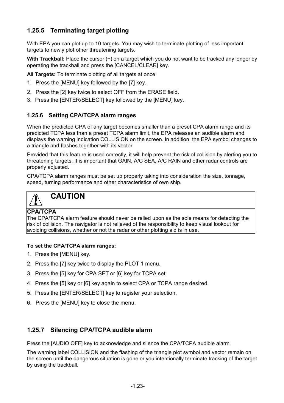 Caution | Furuno FR-1500 MARK-3 Series User Manual | Page 37 / 125