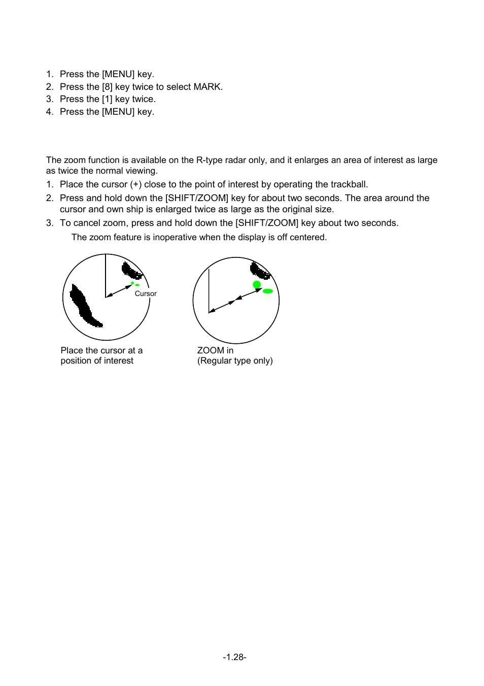 29 zoom (r-type only) | Furuno FR-1500 MARK-3 Series User Manual | Page 42 / 125