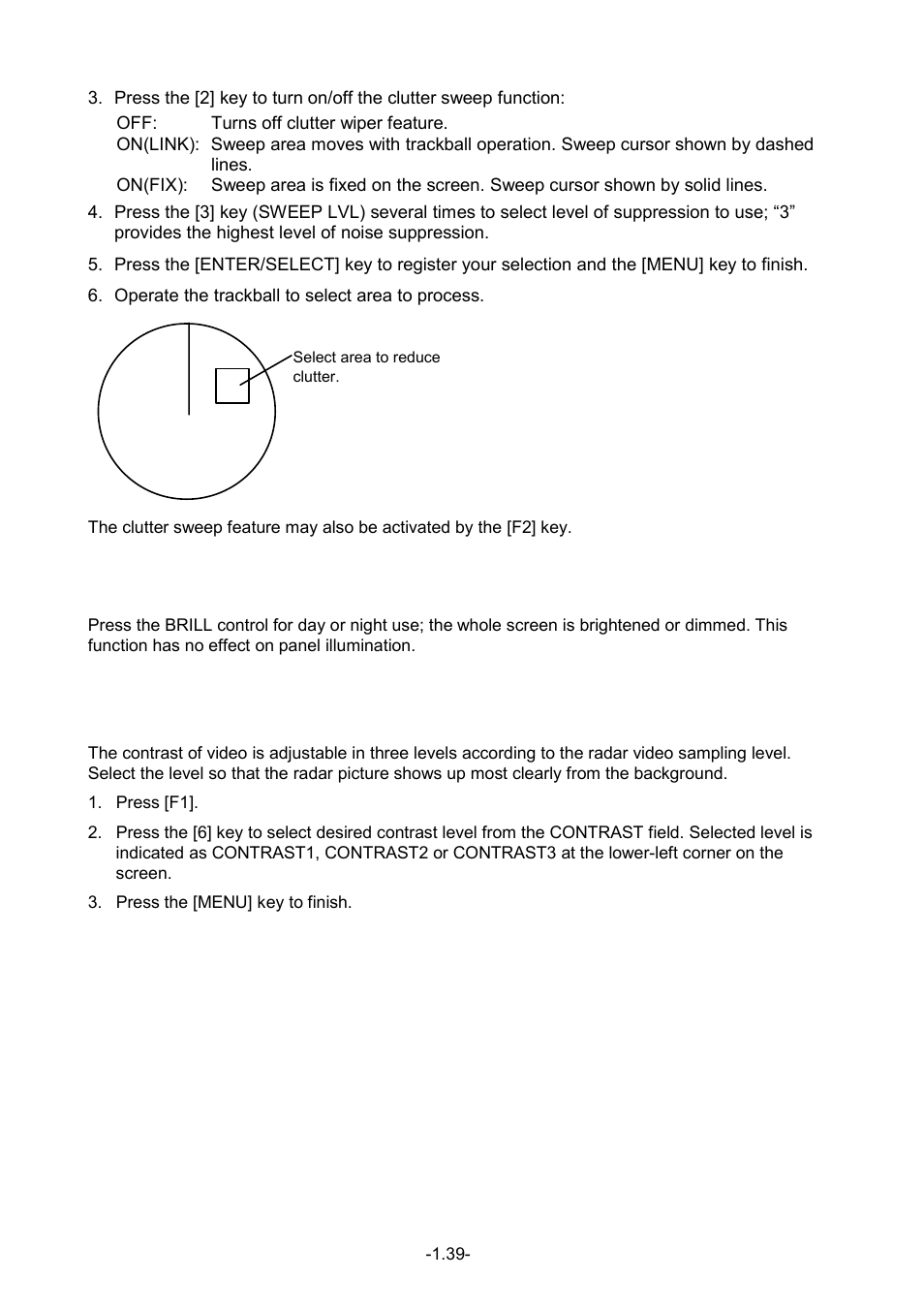 45 day, night brilliance, 46 contrast | Furuno FR-1500 MARK-3 Series User Manual | Page 53 / 125