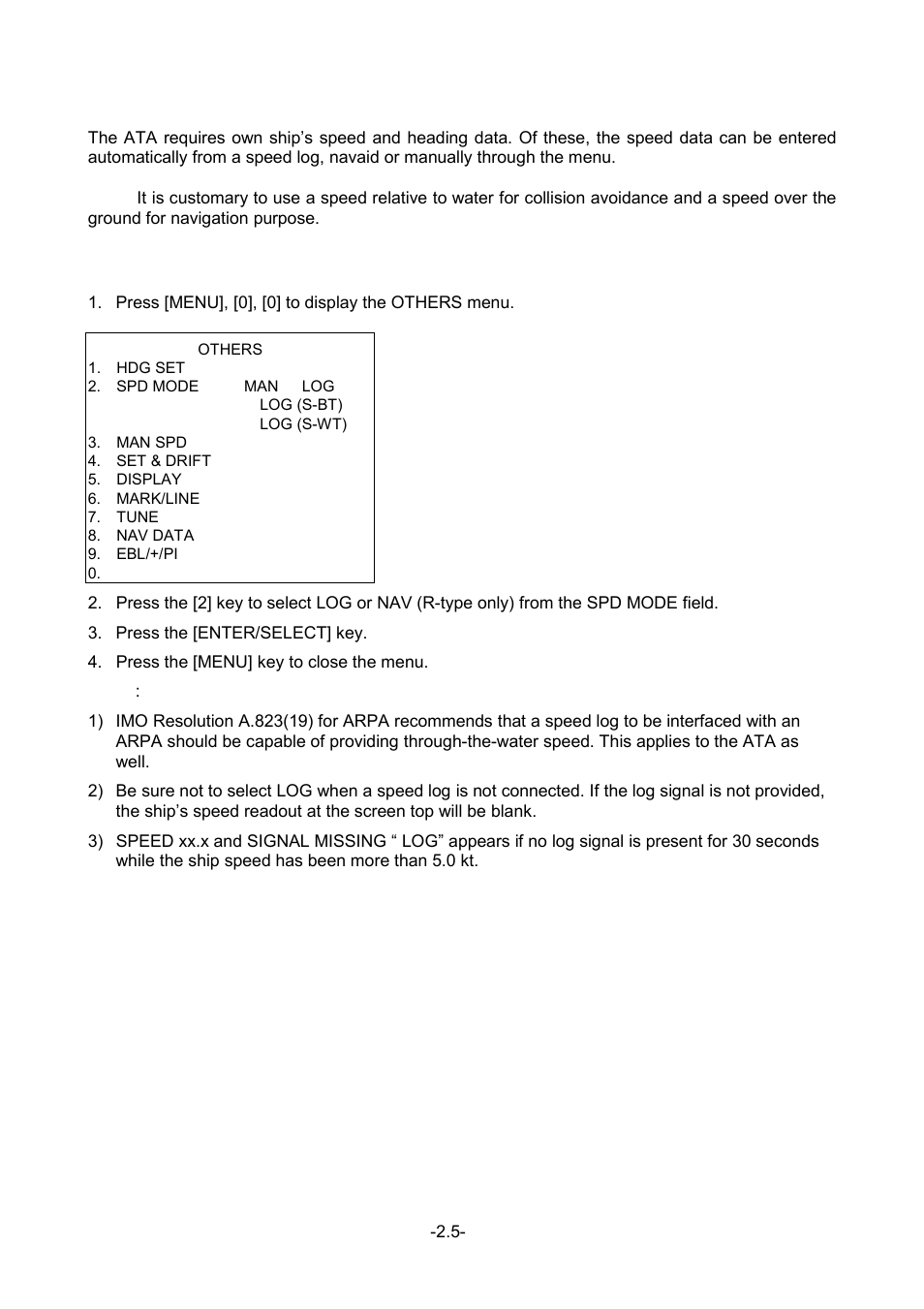 4 entering own ship's speed, 4 entering own ship’s speed | Furuno FR-1500 MARK-3 Series User Manual | Page 67 / 125