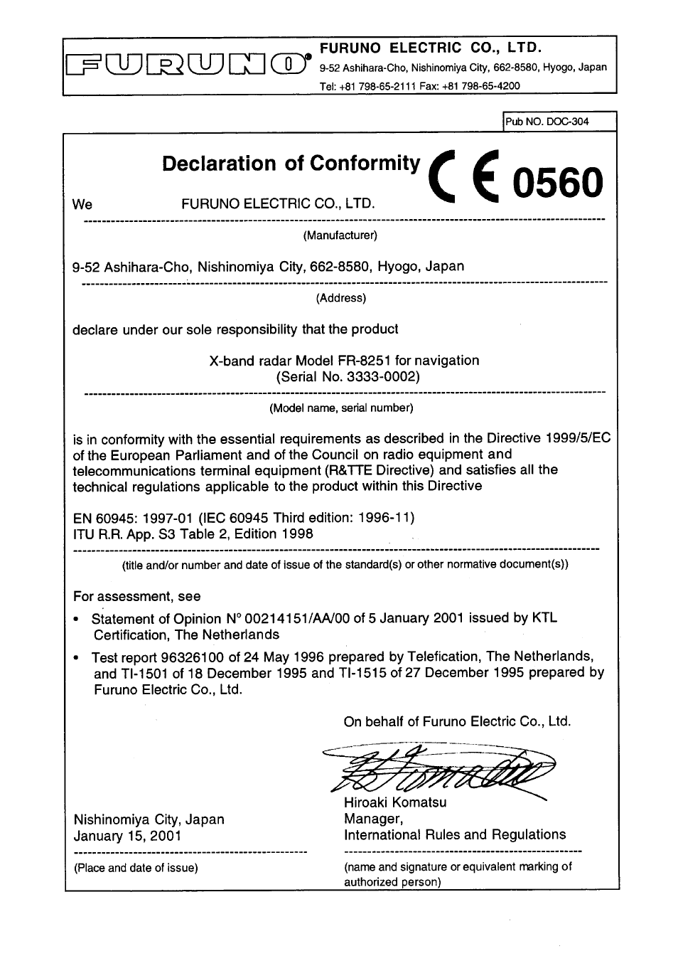 Furuno FR-8051 User Manual | Page 63 / 64