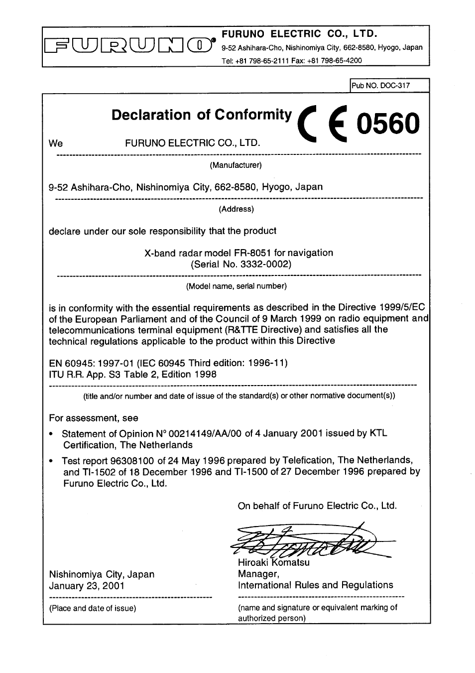 Furuno FR-8051 User Manual | Page 64 / 64