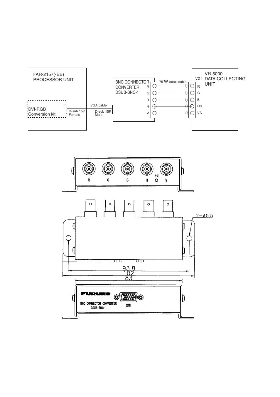 4 bnc connector converter | Furuno FAR-2157 User Manual | Page 72 / 111