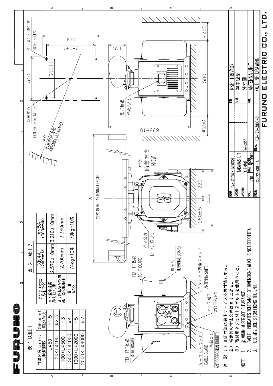 Outline drawings | Furuno FAR-2157 User Manual | Page 91 / 111