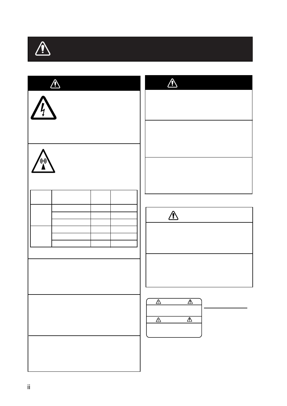 Safety instructions, Warning, Warning caution | Furuno FM-8800D/8800S User Manual | Page 4 / 127