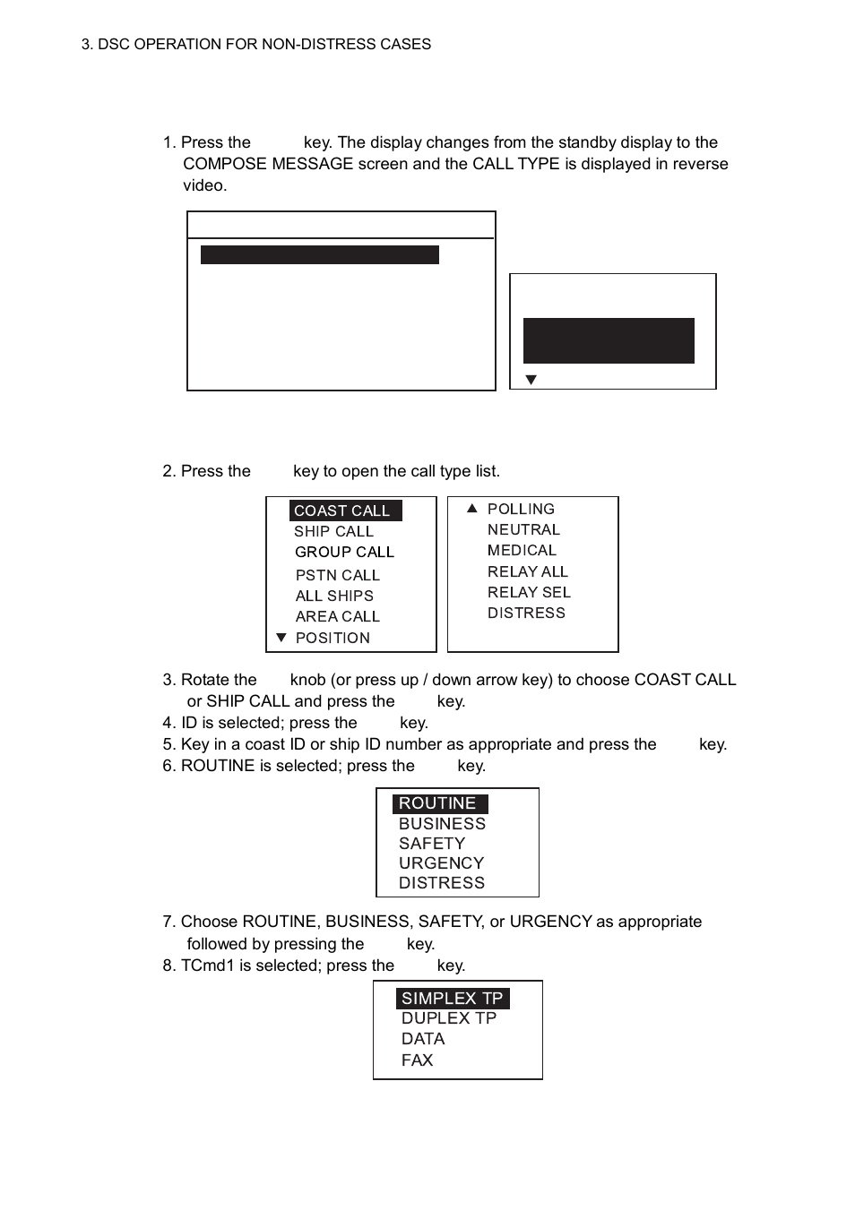 2 3.1.1 sending a coast or ship call | Furuno FM-8800D/8800S User Manual | Page 46 / 127