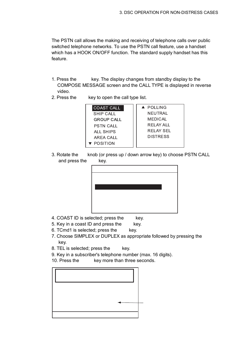 3 pstn call, 1 sending a pstn call | Furuno FM-8800D/8800S User Manual | Page 57 / 127