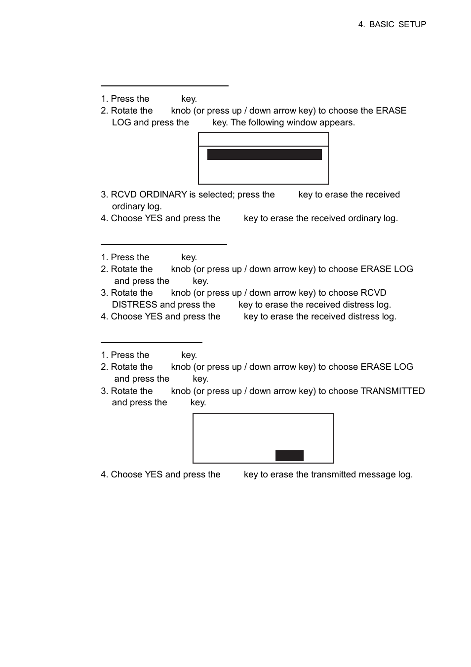 3 erasing logs | Furuno FM-8800D/8800S User Manual | Page 83 / 127