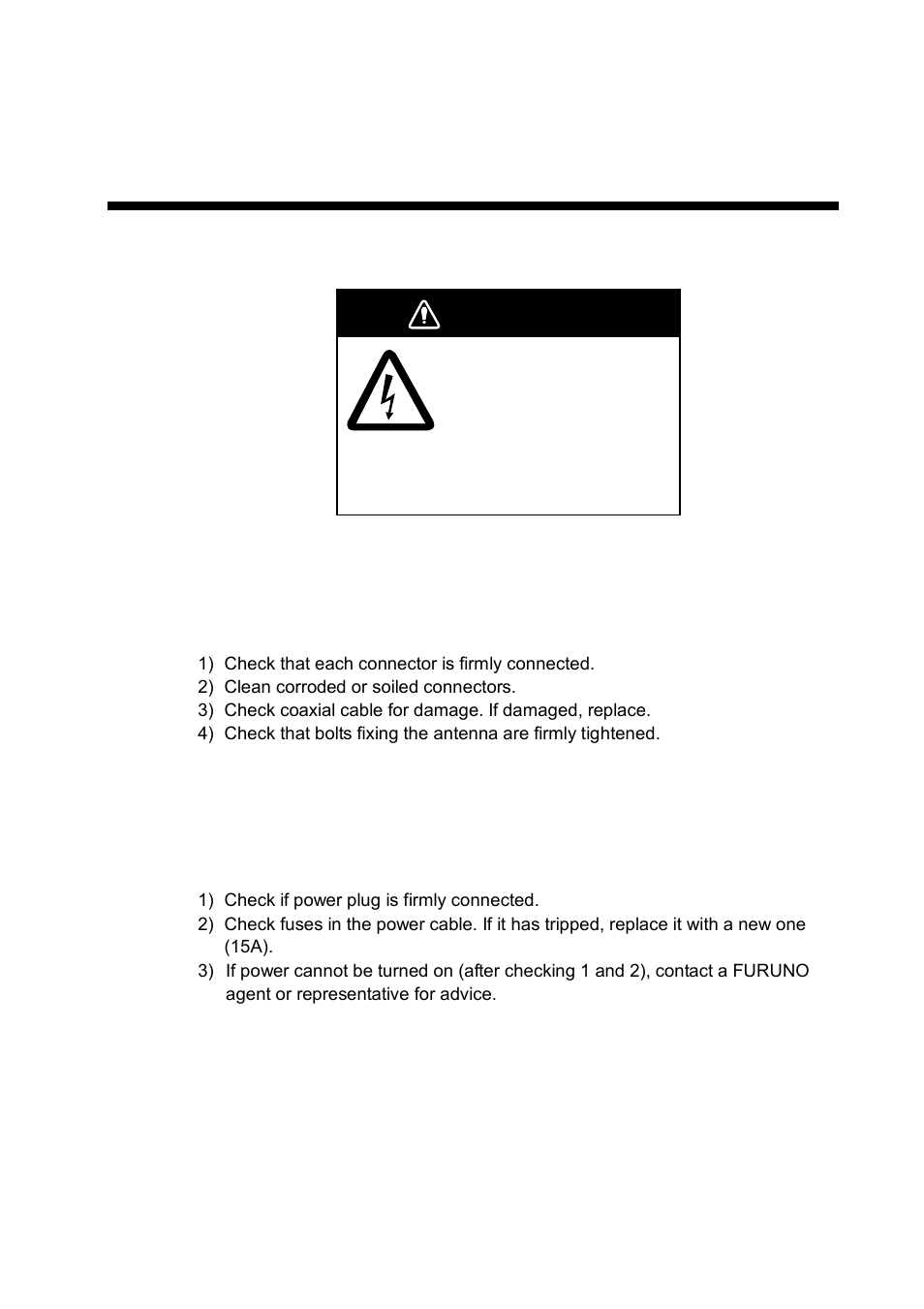 Maintenance & troubleshooting, 1 maintenance, 2 troubleshooting | Warning | Furuno FM-8800D/8800S User Manual | Page 97 / 127