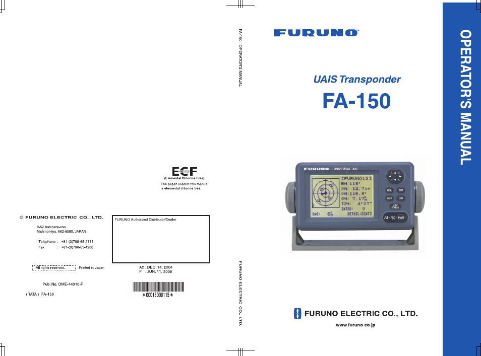 Furuno FA-150 User Manual | 87 pages