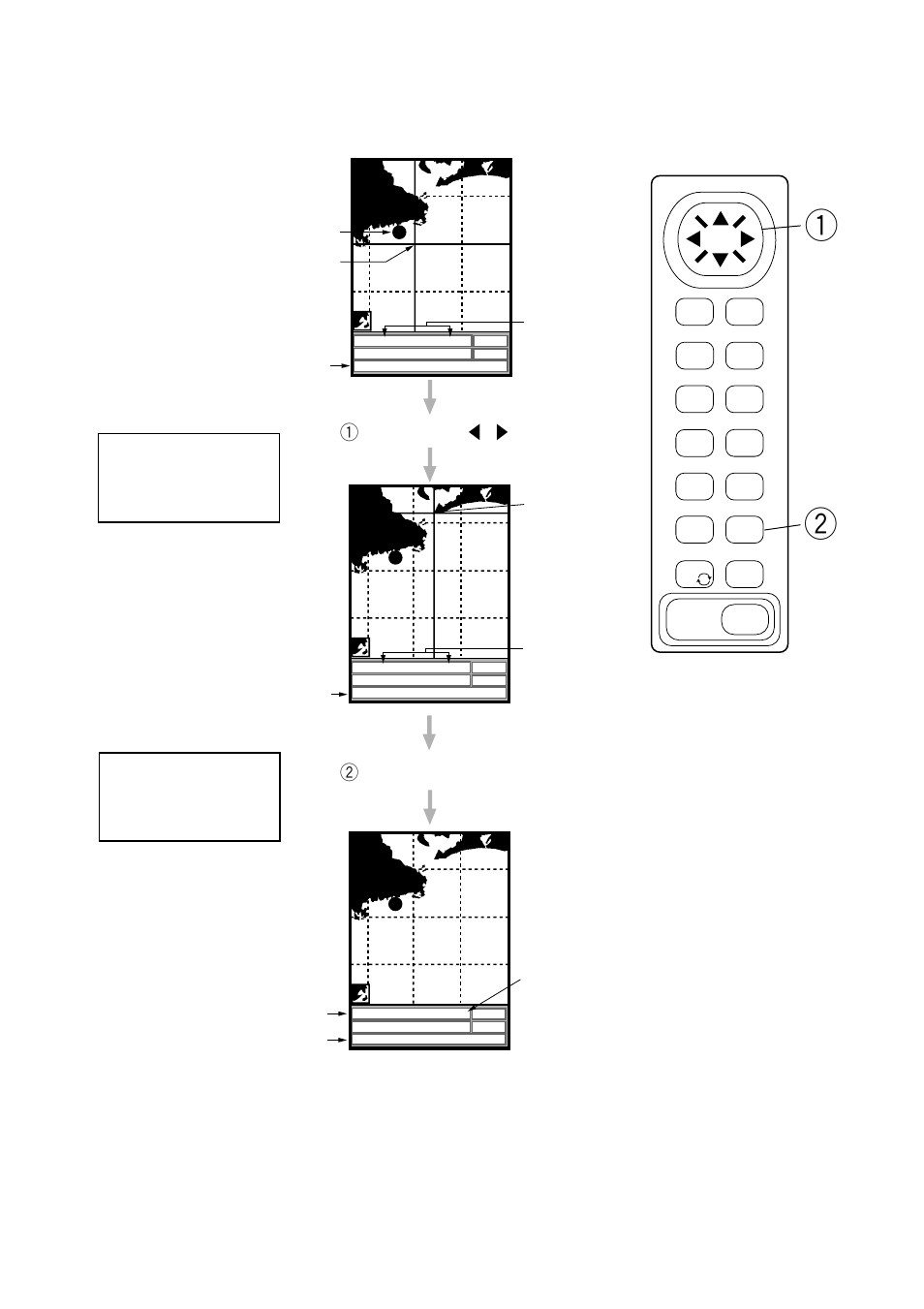 How to use the cursor, Turn off the cursor, Find the position of a cape | 1press ▲ ▼ t s, If the cursor is not displayed press the curs key, 2press the curs key | Furuno GP-1610C User Manual | Page 6 / 16