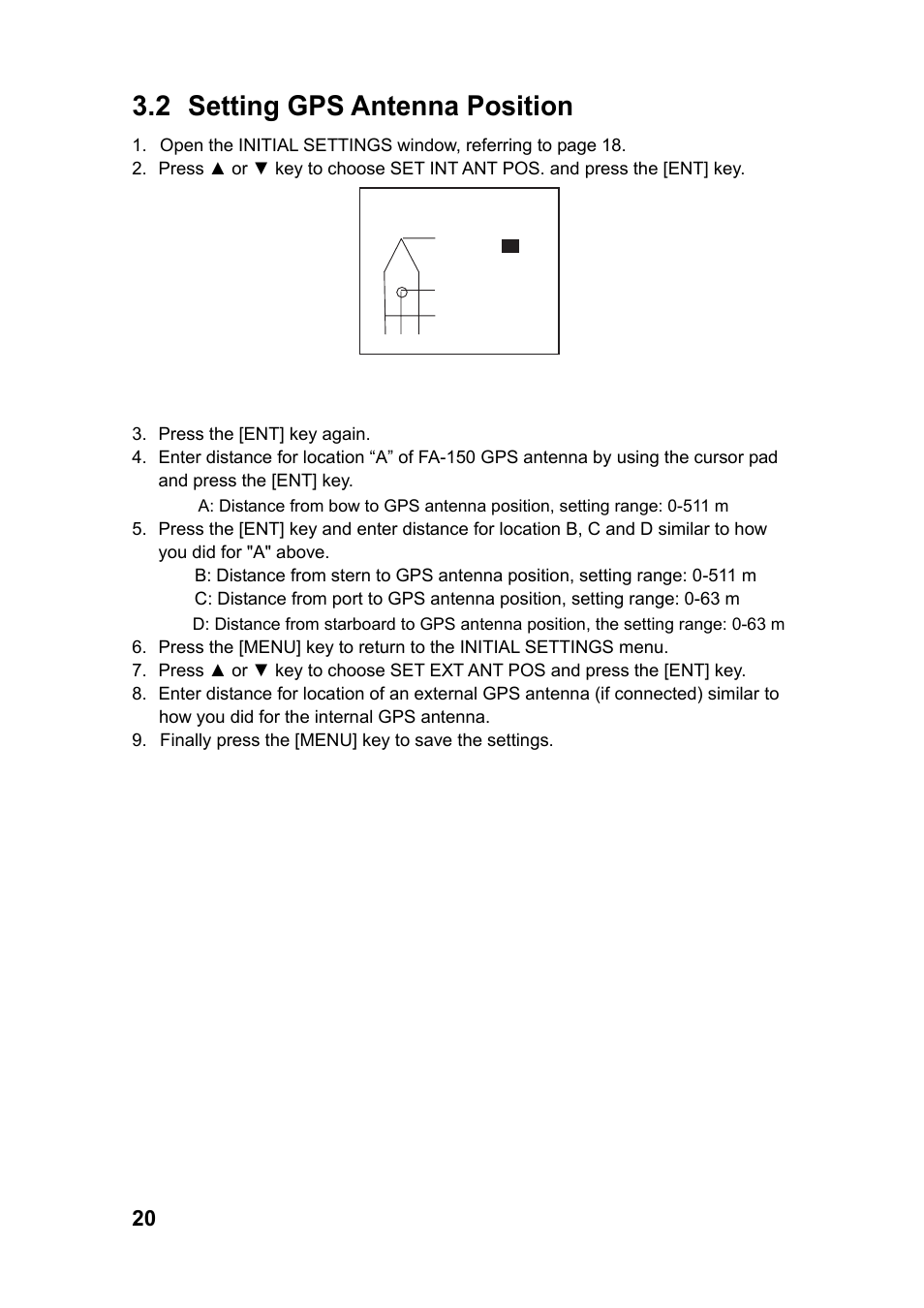 2 setting gps antenna position | Furuno FA-150 User Manual | Page 26 / 54