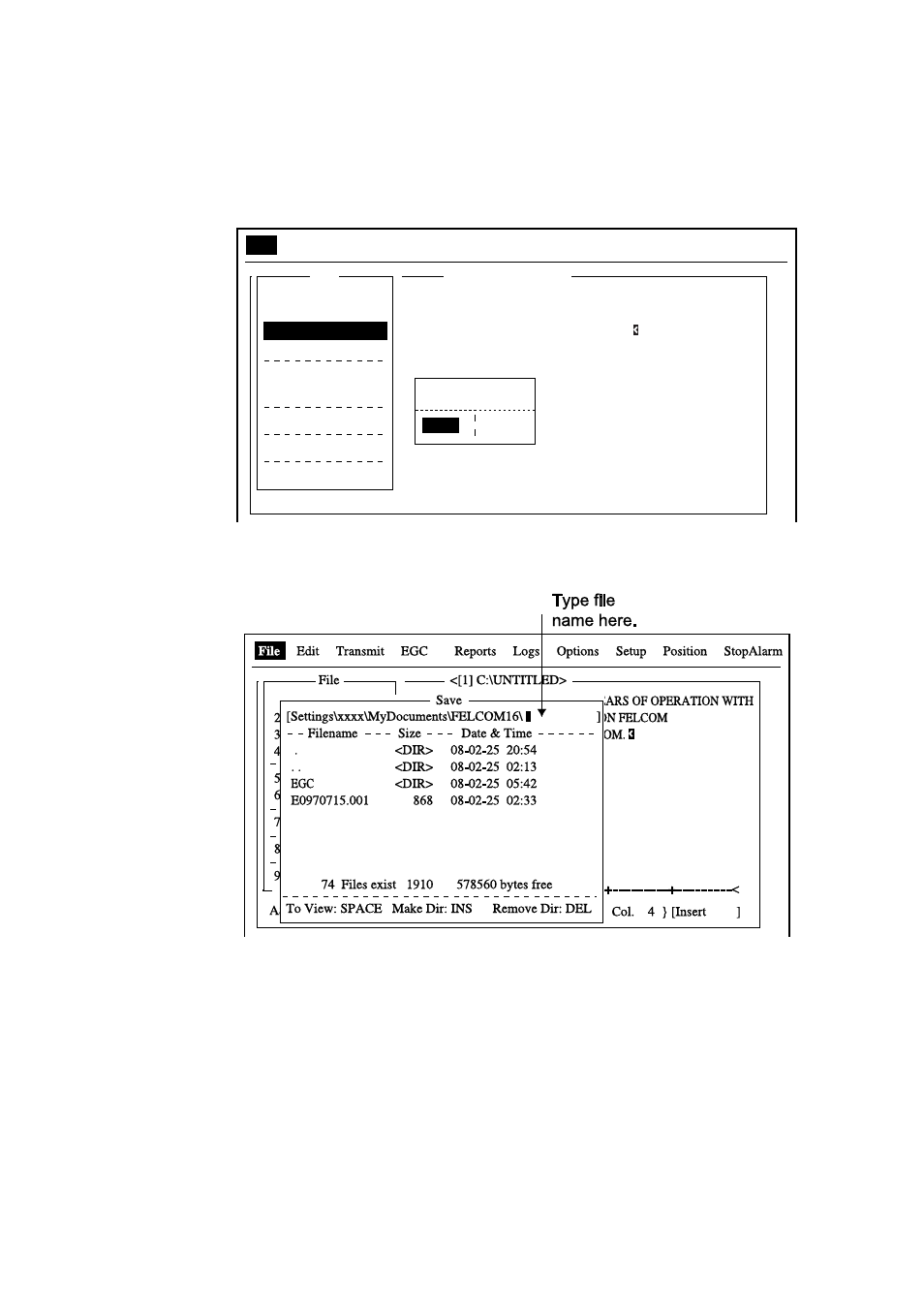 2 save file, clear screen | Furuno FELCOM 16 User Manual | Page 85 / 187
