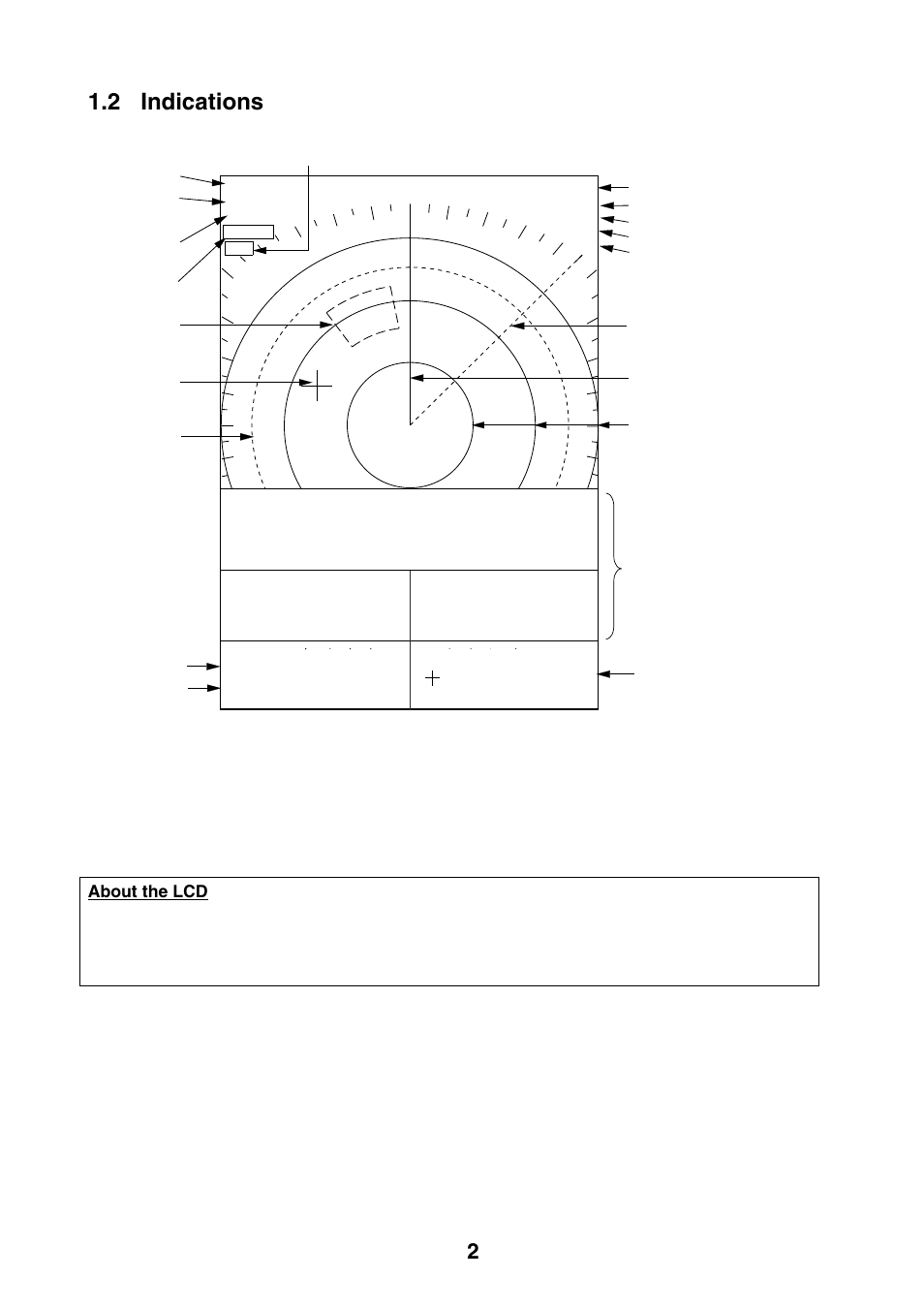 2 indications | Furuno 1623 User Manual | Page 10 / 48