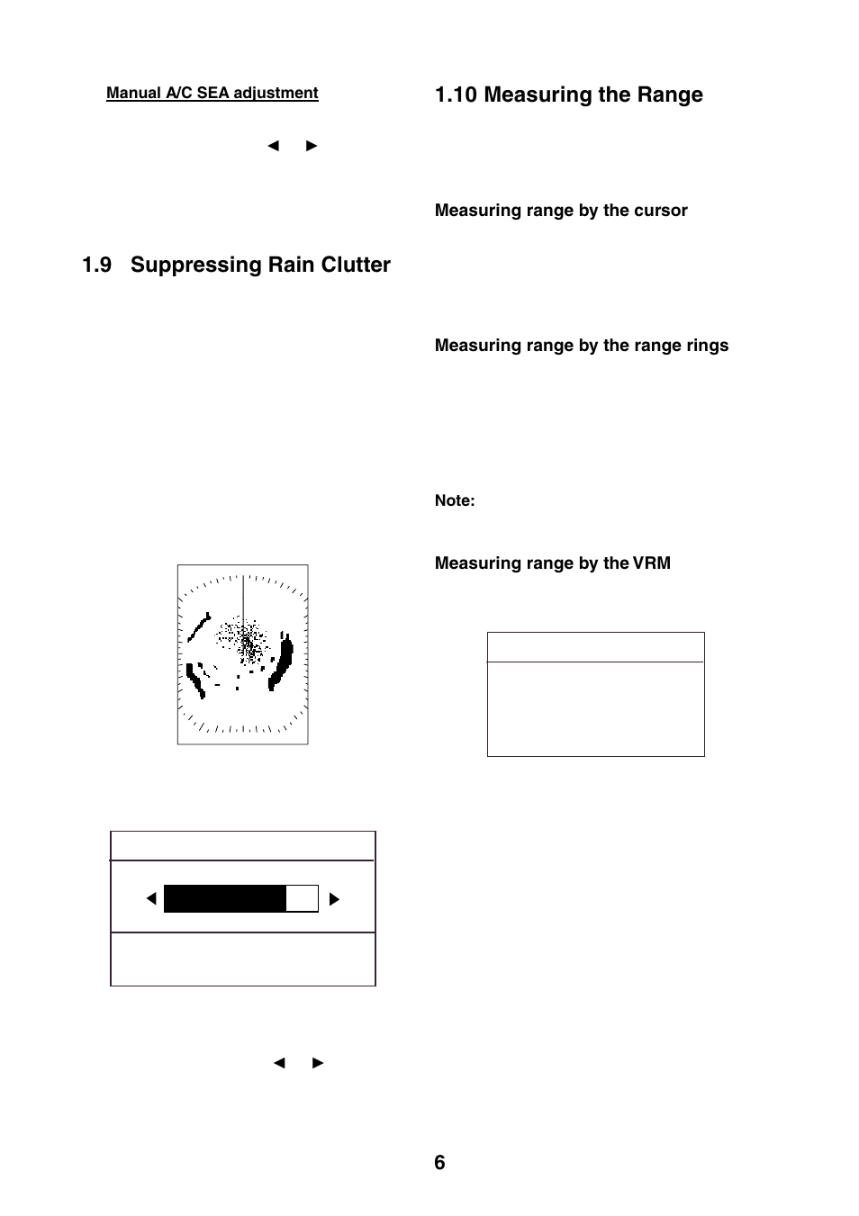 9 suppressing rain clutter, 10 measuring the range | Furuno 1623 User Manual | Page 14 / 48