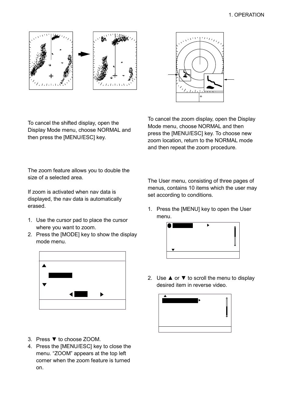 13 zoom, 14 user menu overview | Furuno 1623 User Manual | Page 16 / 48