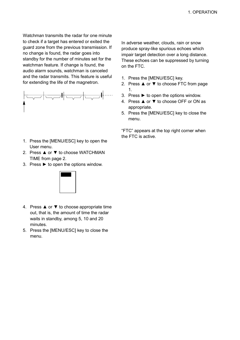 21 watchman, 22 suppressing long-range rain clutter | Furuno 1623 User Manual | Page 20 / 48