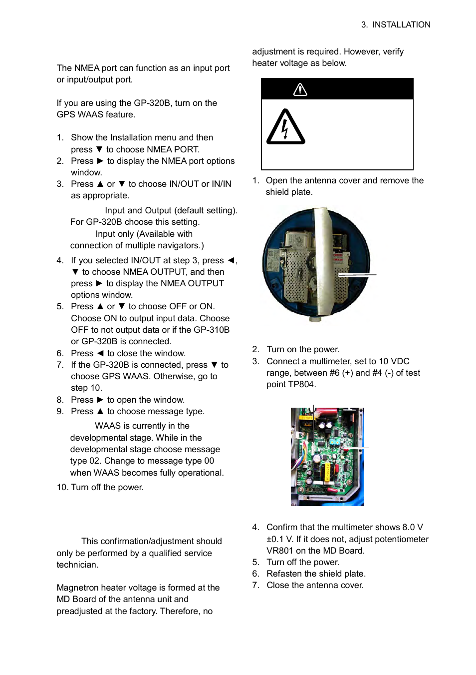 5 magnetron heater voltage, Warning | Furuno 1623 User Manual | Page 37 / 48