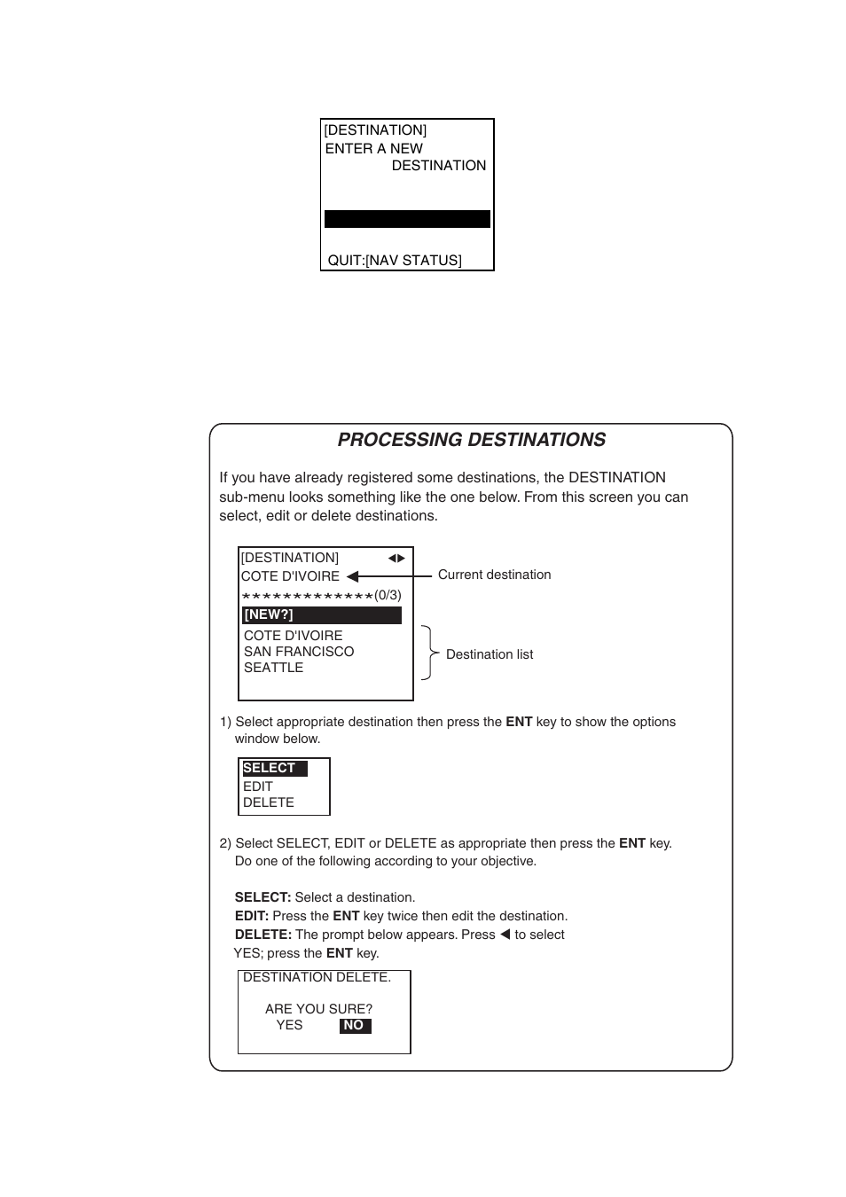 Processing destinations | Furuno UAIS TRANPONDER FA-150 User Manual | Page 19 / 128