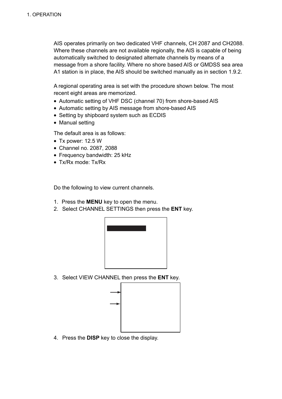 9 regional operating channels | Furuno UAIS TRANPONDER FA-150 User Manual | Page 41 / 128