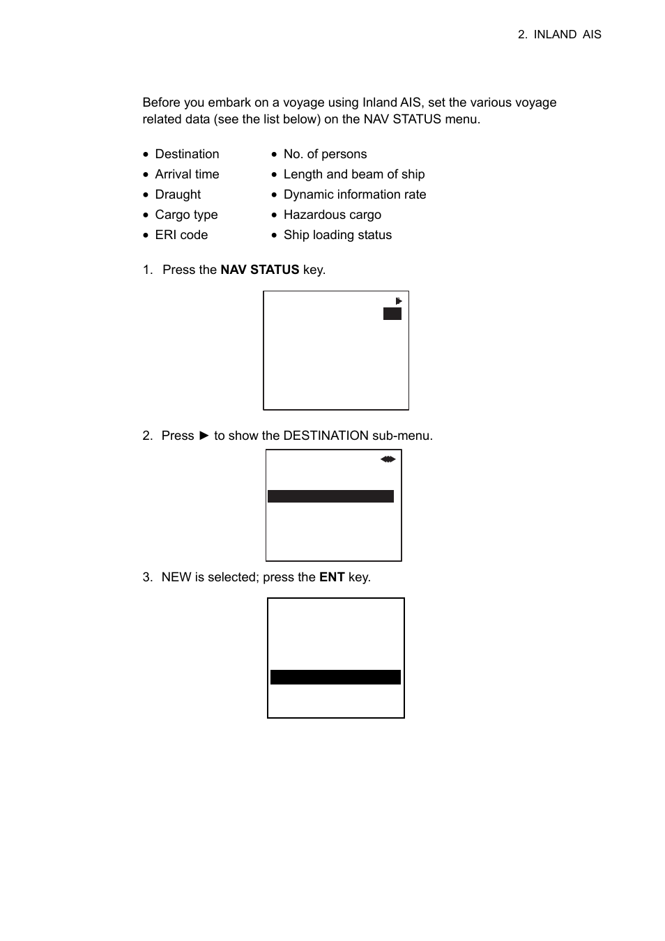 3 entering voyage-related data | Furuno UAIS TRANPONDER FA-150 User Manual | Page 52 / 128