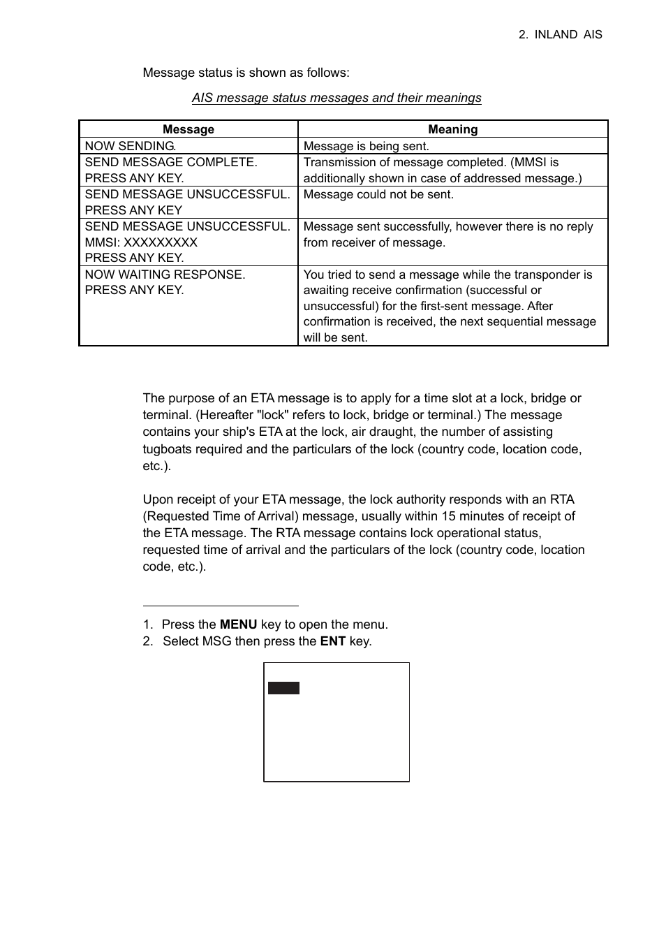 2 eta and rta messages | Furuno UAIS TRANPONDER FA-150 User Manual | Page 64 / 128