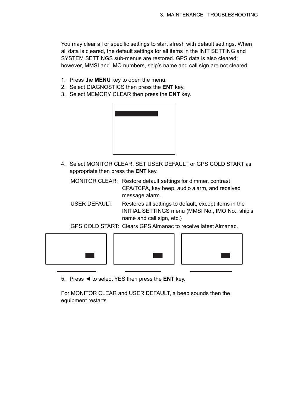 9 restoring default settings | Furuno UAIS TRANPONDER FA-150 User Manual | Page 88 / 128