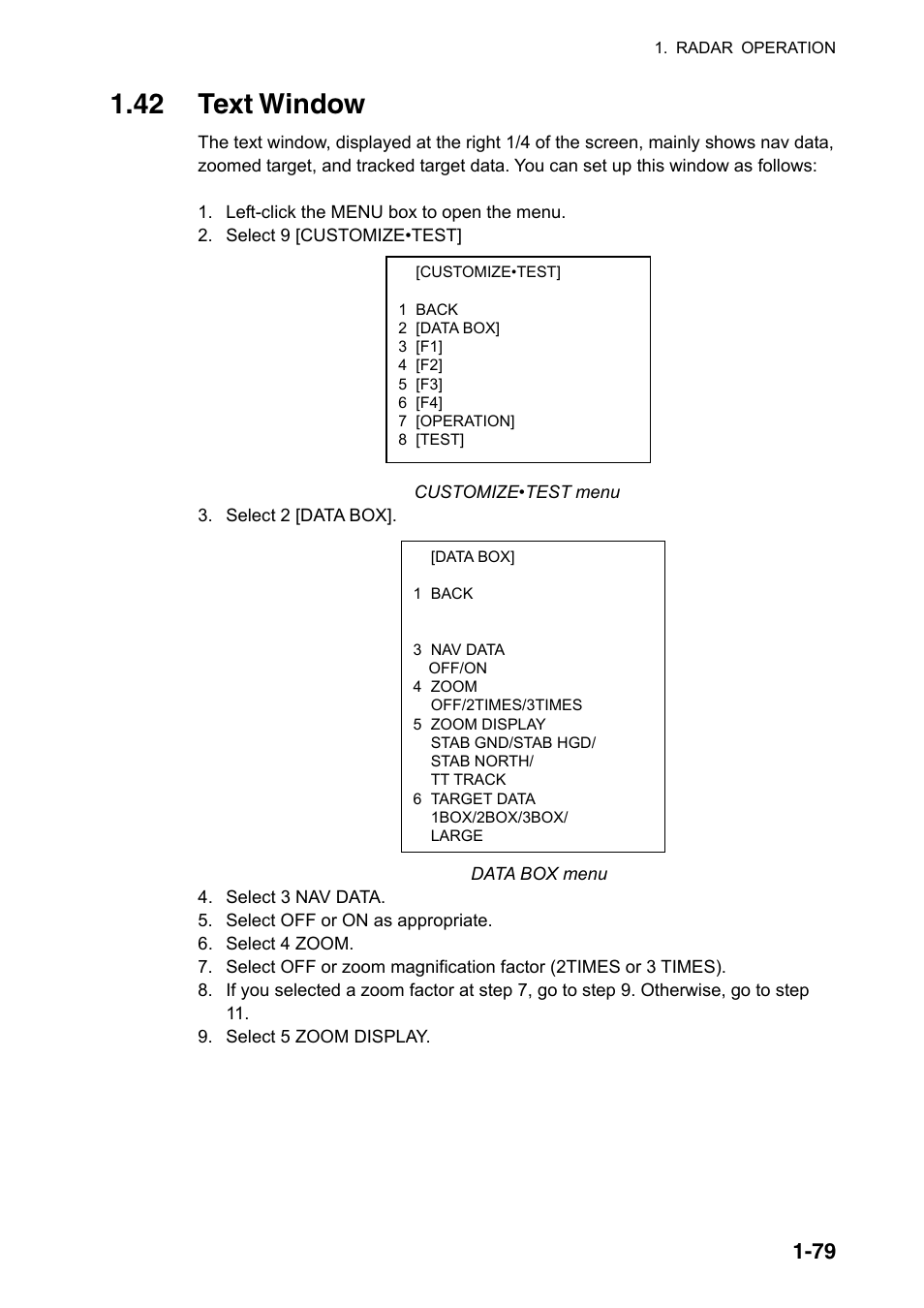 42 text window | Furuno FAR-2107(-BB) User Manual | Page 101 / 312
