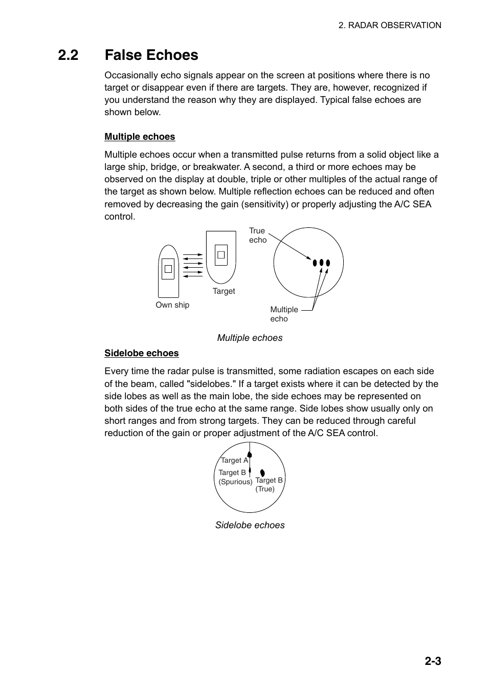 2 false echoes | Furuno FAR-2107(-BB) User Manual | Page 133 / 312