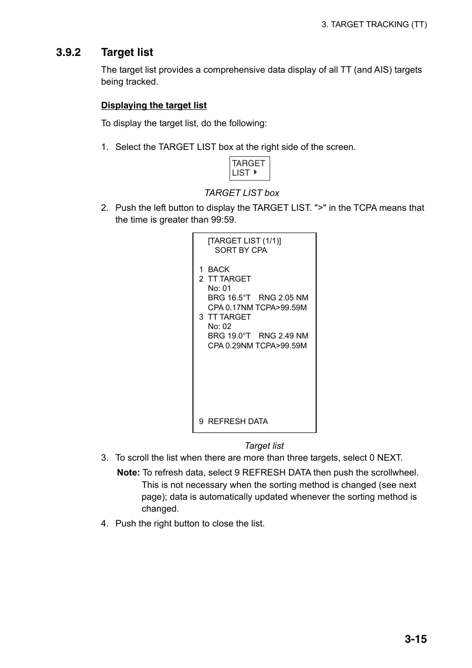 2 target list | Furuno FAR-2107(-BB) User Manual | Page 153 / 312