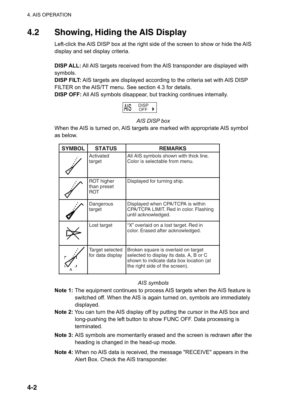 2 showing, hiding the ais display | Furuno FAR-2107(-BB) User Manual | Page 176 / 312