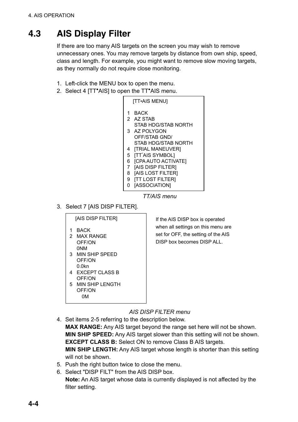 3 ais display filter | Furuno FAR-2107(-BB) User Manual | Page 178 / 312
