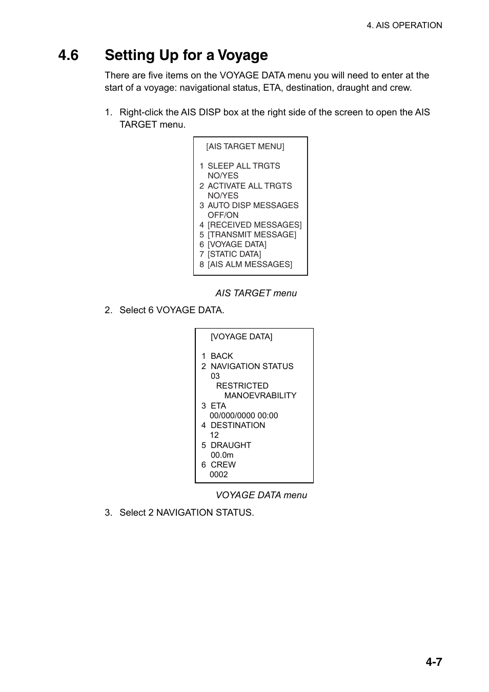 6 setting up for a voyage | Furuno FAR-2107(-BB) User Manual | Page 181 / 312