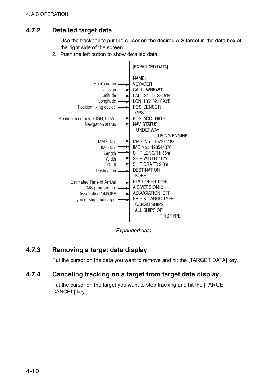 3 removing a target data display | Furuno FAR-2107(-BB) User Manual | Page 184 / 312