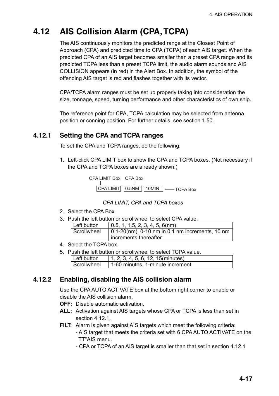 12 ais collision alarm (cpa, tcpa) | Furuno FAR-2107(-BB) User Manual | Page 191 / 312