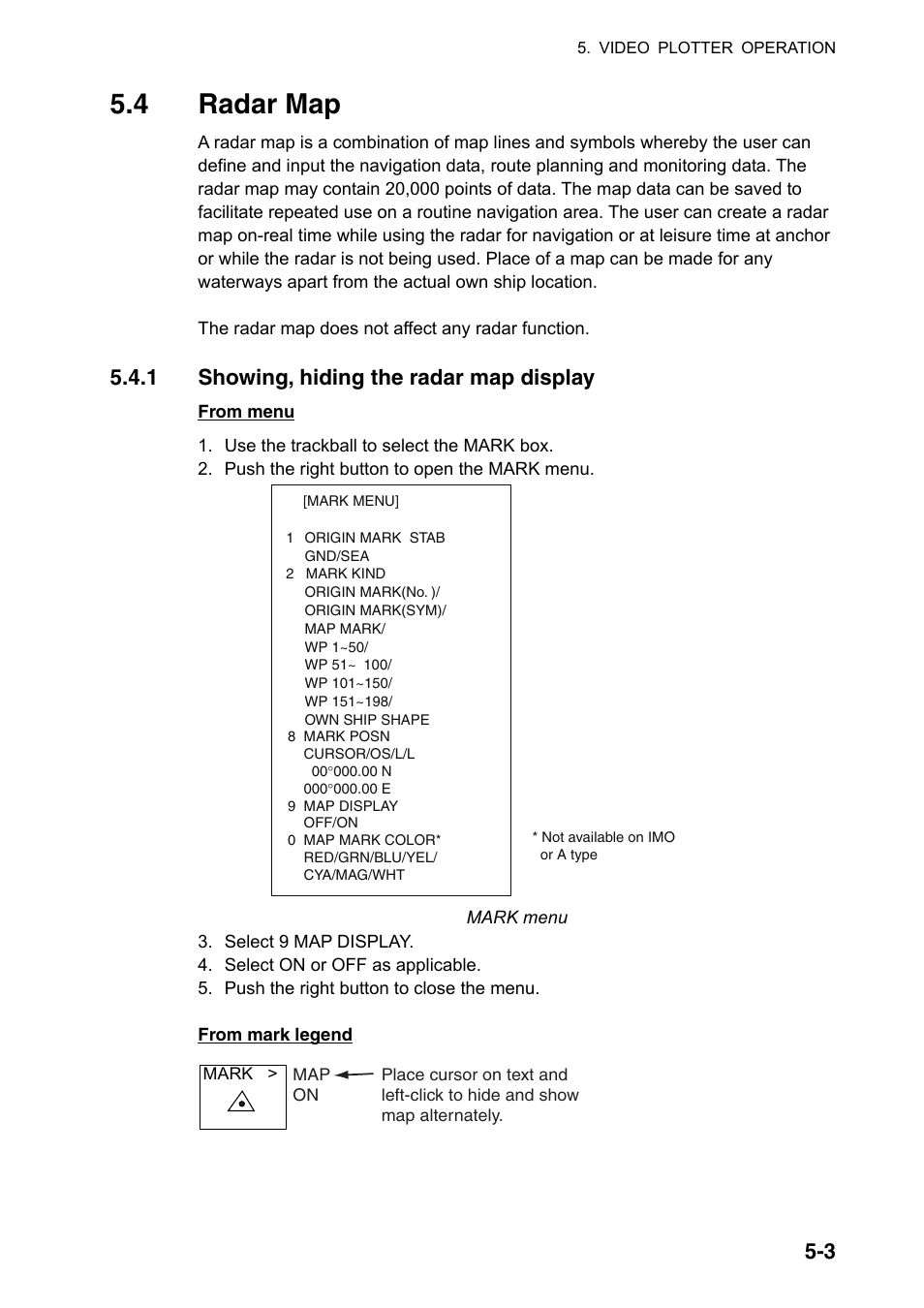 4 radar map, 1 showing, hiding the radar map display | Furuno FAR-2107(-BB) User Manual | Page 203 / 312