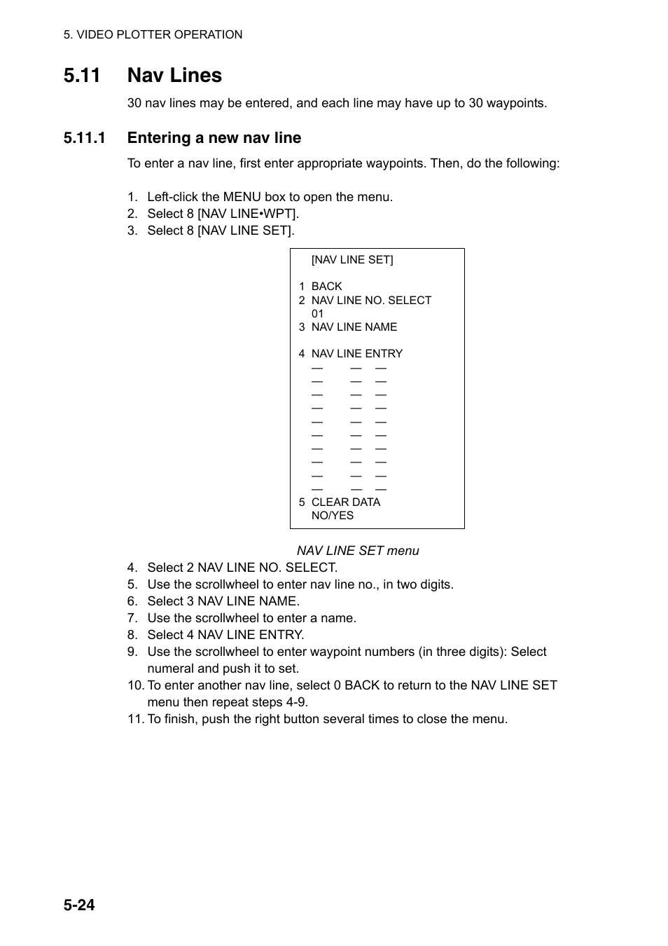 11 nav lines, 1 entering a new nav line | Furuno FAR-2107(-BB) User Manual | Page 224 / 312