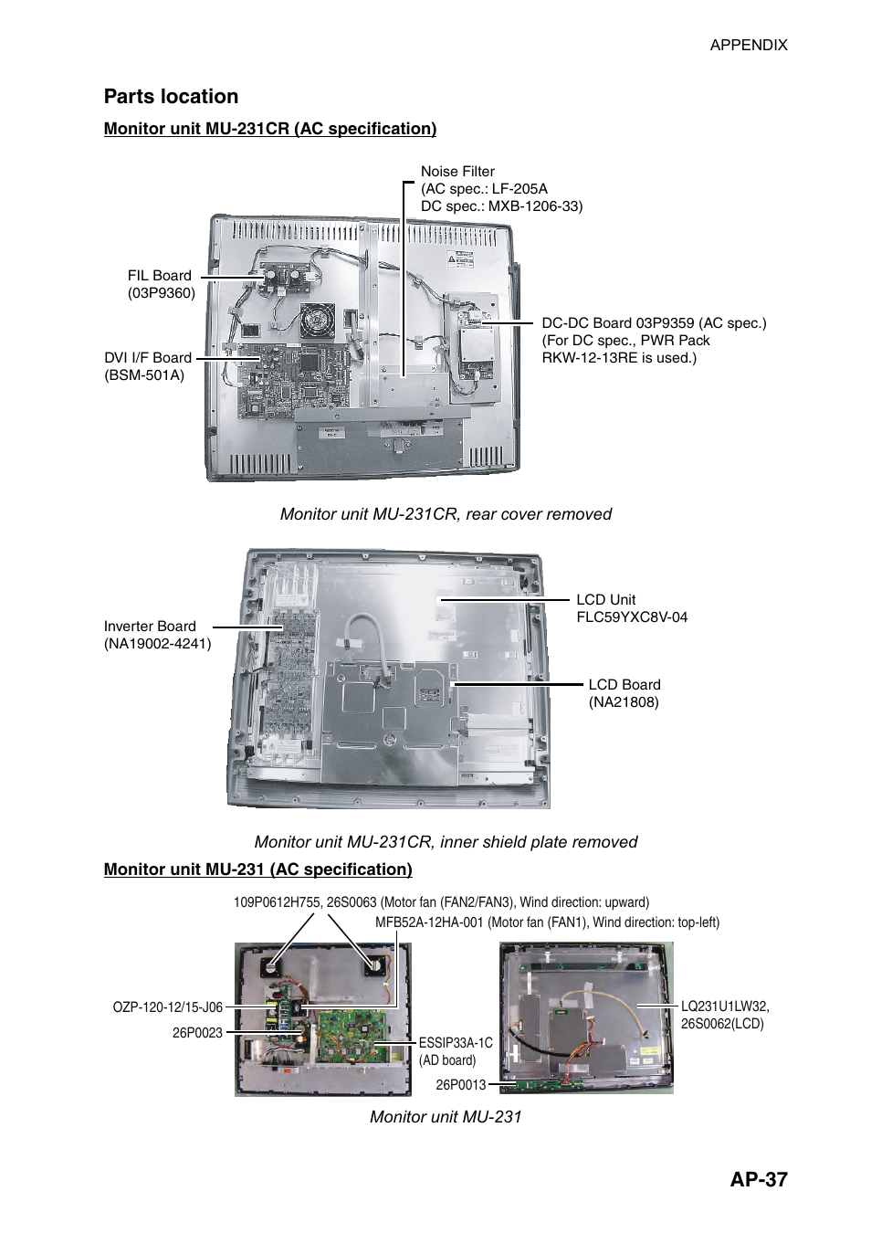 Ap-37 parts location | Furuno FAR-2107(-BB) User Manual | Page 287 / 312