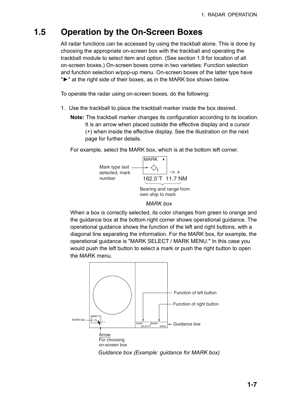 5 operation by the on-screen boxes | Furuno FAR-2107(-BB) User Manual | Page 29 / 312