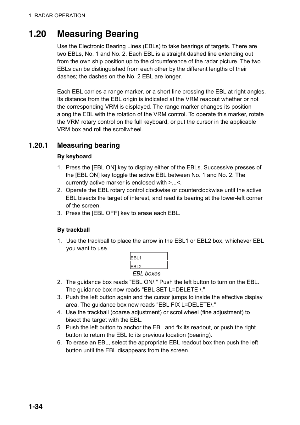 20 measuring bearing | Furuno FAR-2107(-BB) User Manual | Page 56 / 312