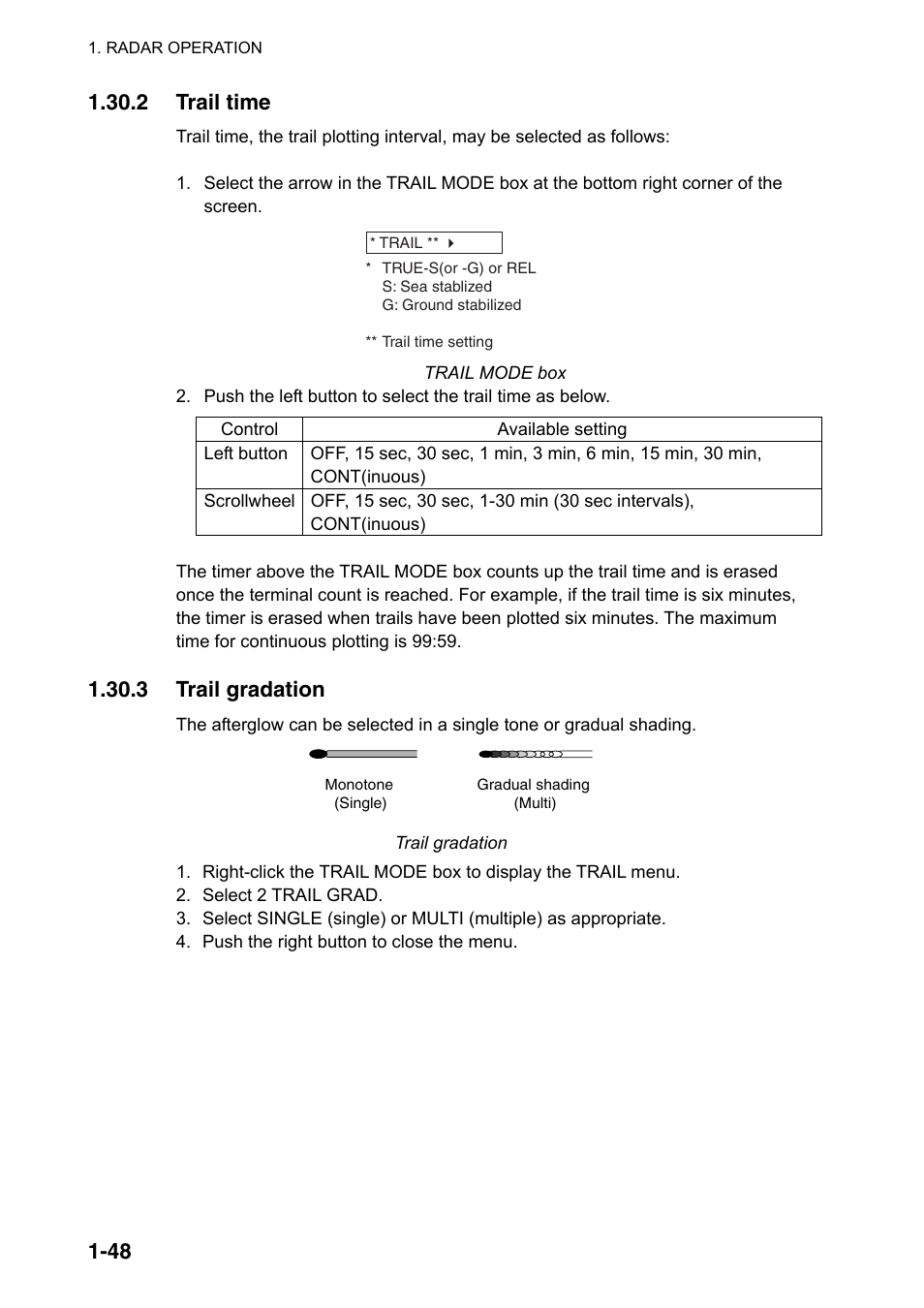 3 trail gradation | Furuno FAR-2107(-BB) User Manual | Page 70 / 312