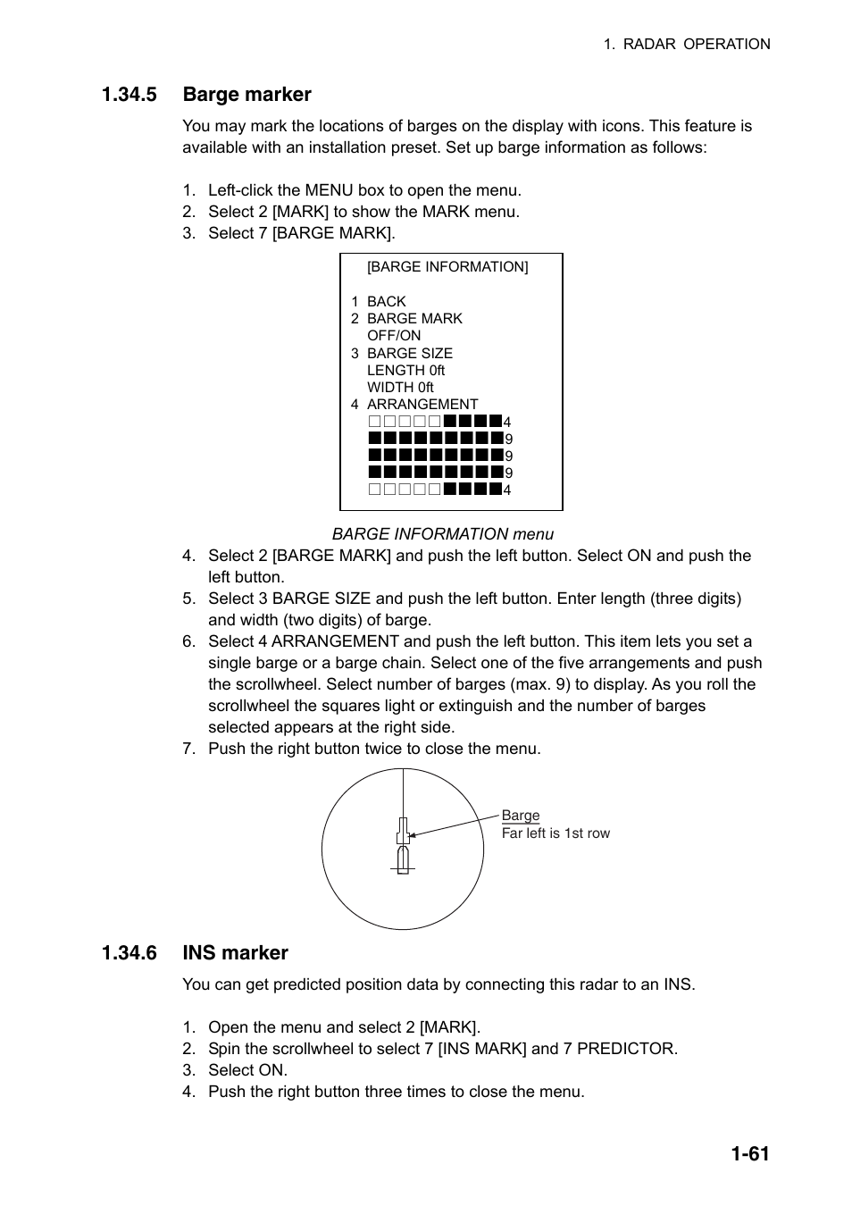 5 barge marker, 6 ins marker | Furuno FAR-2107(-BB) User Manual | Page 83 / 312