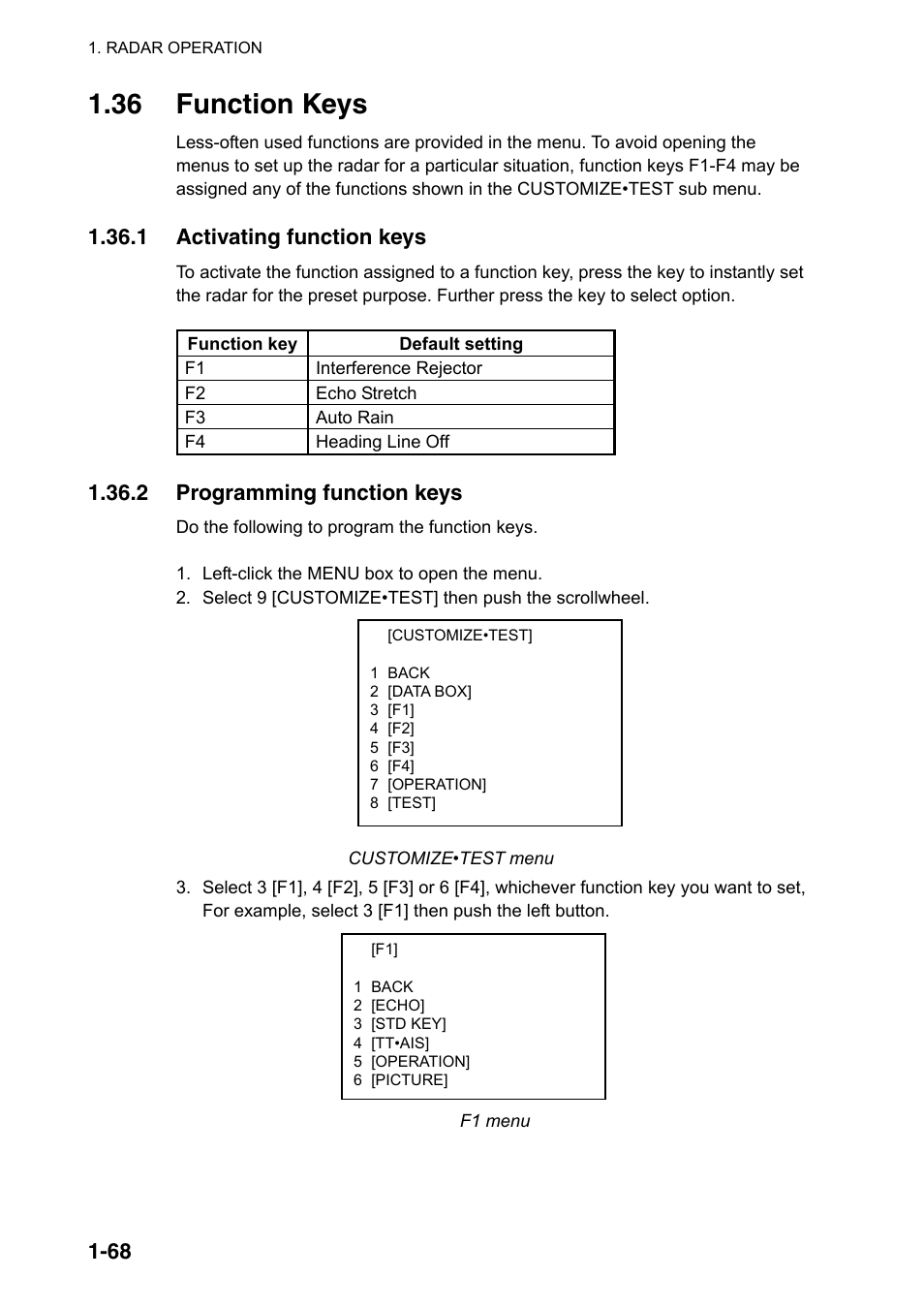36 function keys | Furuno FAR-2107(-BB) User Manual | Page 90 / 312
