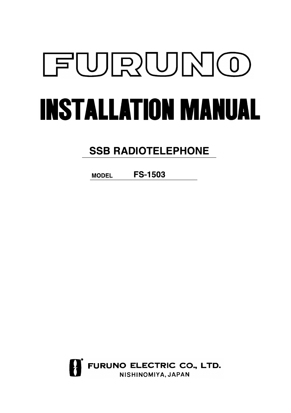 Furuno FS-1503 User Manual | 50 pages