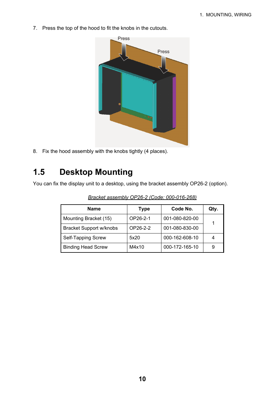 5 desktop mounting | Furuno MU-150HD User Manual | Page 18 / 41