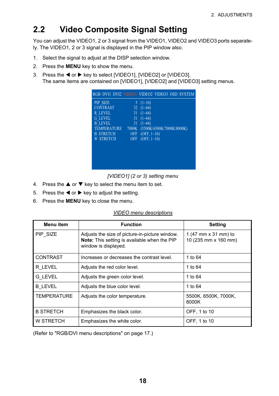 2 video composite signal setting | Furuno MU-150HD User Manual | Page 26 / 41